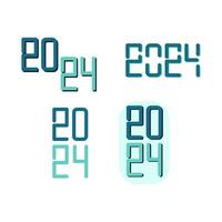 Set Of 2024 Typography Numeric vector