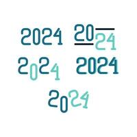 Set Of 2024 Typography Numeric vector
