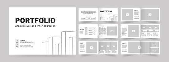 Landscape portfolio layout design. Use for architecture portfolio, interior portfolio, business design vector