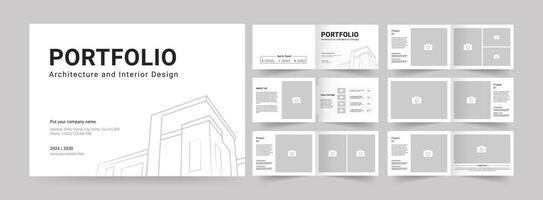 Landscape portfolio layout design. Use for architecture portfolio, interior portfolio template vector