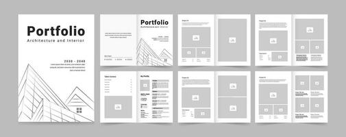 Architecture Portfolio or Portfolio Template Design vector