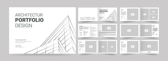 Landscape portfolio layout Architecture portfolio layout interior portfolio template, Vector illustration