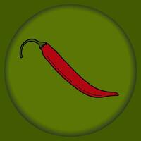 Hot chilli pepper on paper cut background. Traditional Mexican food seasoning. Latin American spice vector
