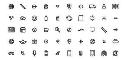 Icons Set in Filled Style The set consists of essential and commonly-used icons that every UI designer needs. vector icons of modern trend.