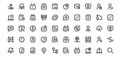 Set an icon collection. Big UI icon set in a flat design. Thin outline icons pack. Vector illustration, Linear icons set of business, UI and UX, money, etc.