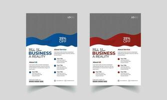 Business Flyer Template with Mock-up Pro Vector