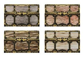 Collection set Wooden treasure chest isolated on white background with clipping path photo