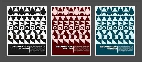 conjunto de resumen geométrico modelo antecedentes con círculo, punto, triángulo y zigzag líneas. diseño para tarjeta, cubrir libro, póster, revista. vector