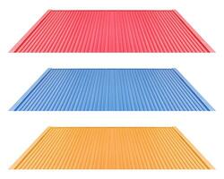 Mockup colorful metal sheet roof pattern isolated on white background with clipping path photo