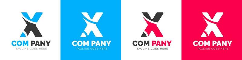 corporate modern business creative Minimal company Letter X logo icon vector design template set.