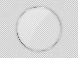 Glass plate in circle frame vector