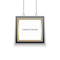 black and gold photo frame mockup design vector