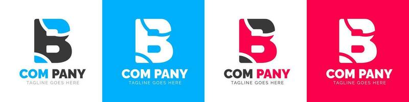 corporate modern business creative Minimal company Letter B logo icon vector design template set.