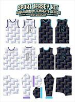 Outline Waves Pattern Jersey Design Sportswear Layout Template vector