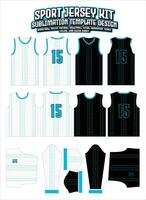 Blue Curves Outline Jersey Design Sportswear Layout Template vector