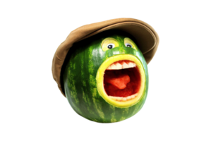 Wassermelone Mann png transparent Hintergrund