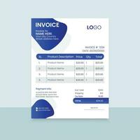 Print invoice design template vector