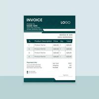 Print invoice design template vector