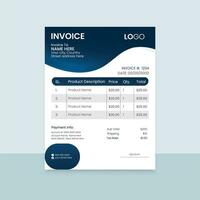 Print invoice design template vector