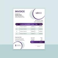 Print invoice design template vector