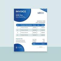 Print invoice design template vector