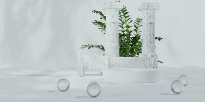 3d Mock up, tree and product presentation. 3D rendering. photo