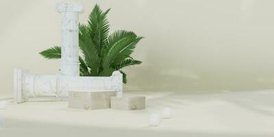 3d Mock up, tree and product presentation. 3D rendering. photo