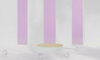 Podium with colorful background stand or podium pedestal on advertising display. 3D rendering. photo