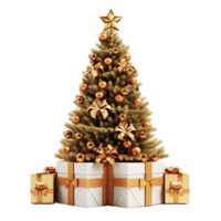 decorato Natale albero ai generativo png