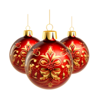 rood Kerstmis ballen decoraties ai generatief png