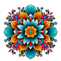 Vintage mandala with thin lines Ai Generative png