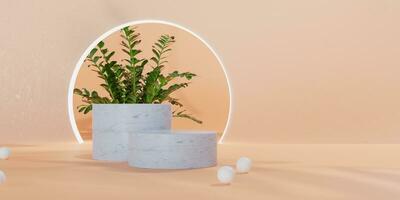 3d Mock up, tree and product presentation. 3D rendering. photo
