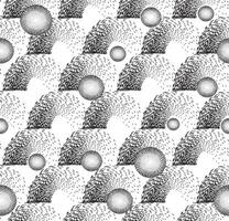resumen punteado burbuja y arco geométrico concepto sin costura modelo. fluido esfera geométrico antecedentes. circulo orbe punteado textura vector