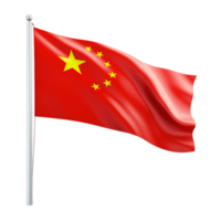 China bandeira três dimensional render ai generativo png