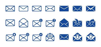 Email and Mail icons set. email sign and symbol. E-mail icon. Envelope forward reply icon vector