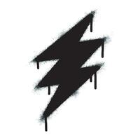 Spray Painted Graffiti electric lightning bolt symbol Sprayed isolated with a white background. graffiti electric lightning bolt icon with over spray in black over white. Vector illustration.