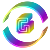 Colorful 3d letter with circle png