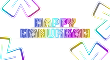 Happy Hanukkah card template with rainbow colors png