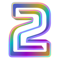 3d rainbow number png
