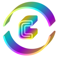 coloré 3d lettre avec cercle png