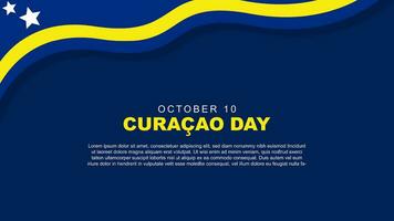 Curacao day is celebrated every year on 10 october, design with curacao flag. Vector illustration