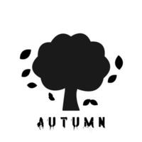 otoño árbol icono en sólido color modo vector