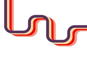 curved stripe multicolor abstract background vector illustration on white background with copy space.