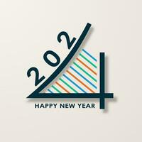 Happy New Year 2024. Celebration vector illustration with colorful lines.