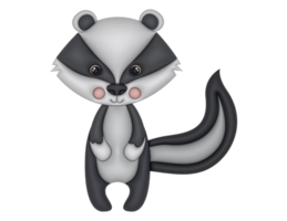 3D cute raccoon design on a transparent background png