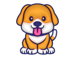 cute dog 3D design on a transparent background png