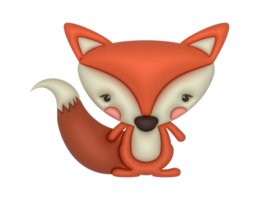 3d mignonne Renard conception sur une transparent Contexte png