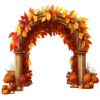 Autumn theme arched entrance AI generative png