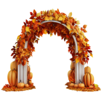 Autumn theme arched entrance AI generative png