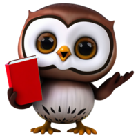 A Cute Little Owl smart teacher AI generative png